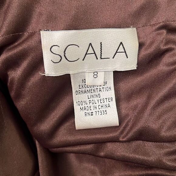 Scala Women's Leopard Animal Print Elegant Open back Maxi Dress Size 8 NWT - Picture 5 of 14